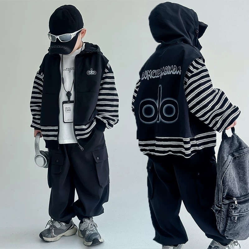 男童秋季穿搭套装2025新款儿童秋装衣服潮男孩外套两件套帅气时髦