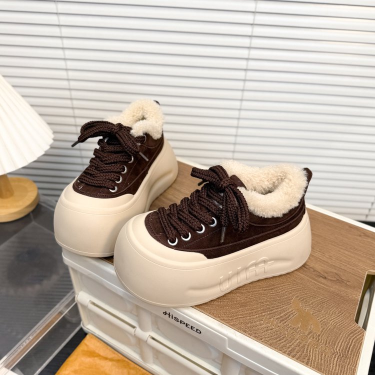 达芙妮旗下女鞋厚底冬季加绒低帮鞋时尚休闲鞋橡胶女子低帮