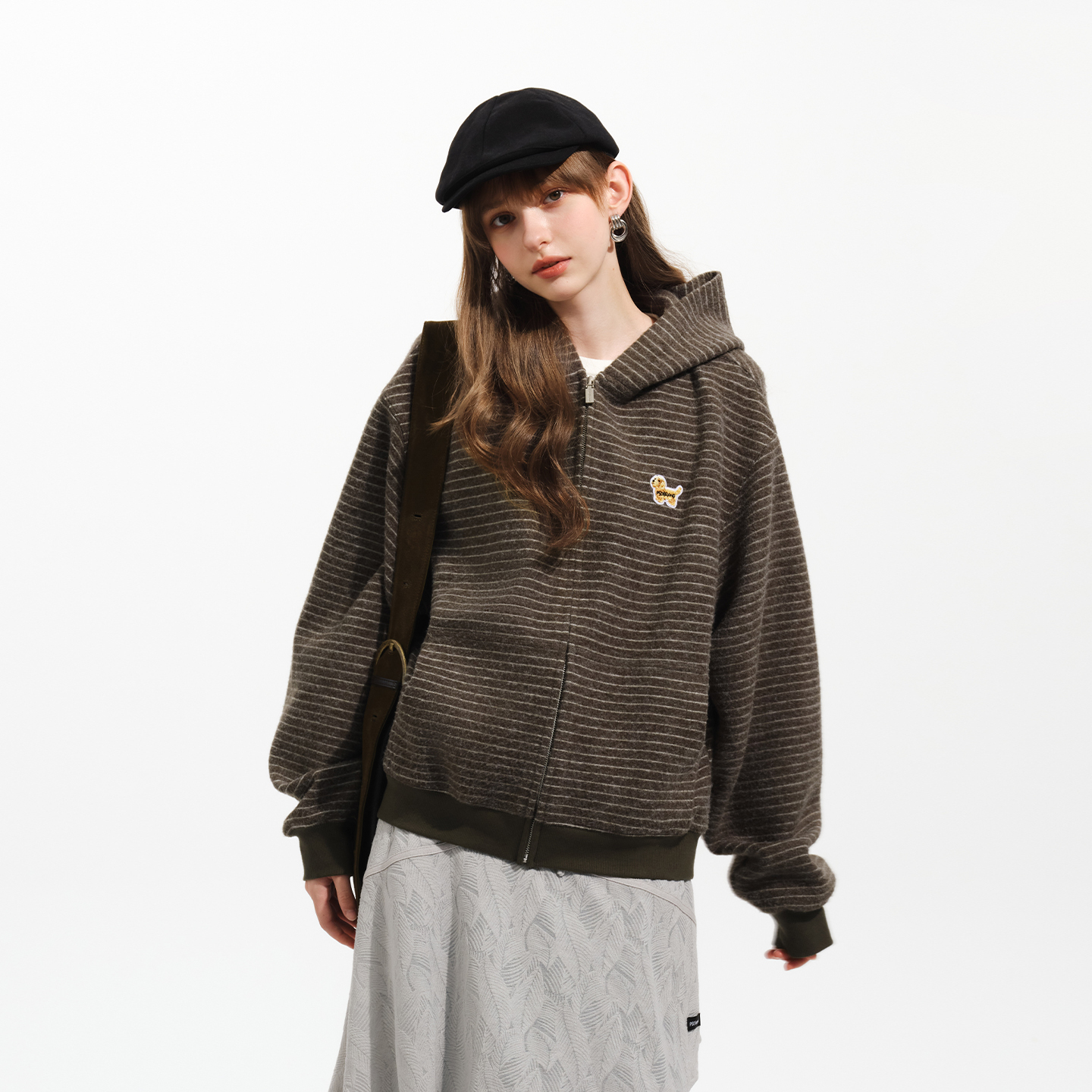 PSO Brand男装女装大气保暖针织条纹连帽开衫重磅卫衣外套PWY139