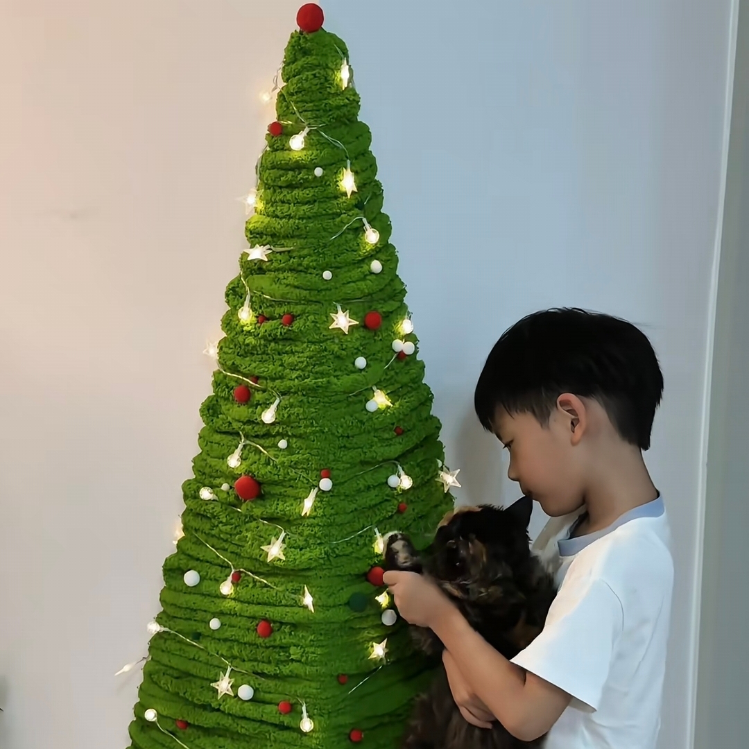 【墙角圣诞树】转角圣诞树diy毛线材料包圣诞节装饰道具布置车挂饰