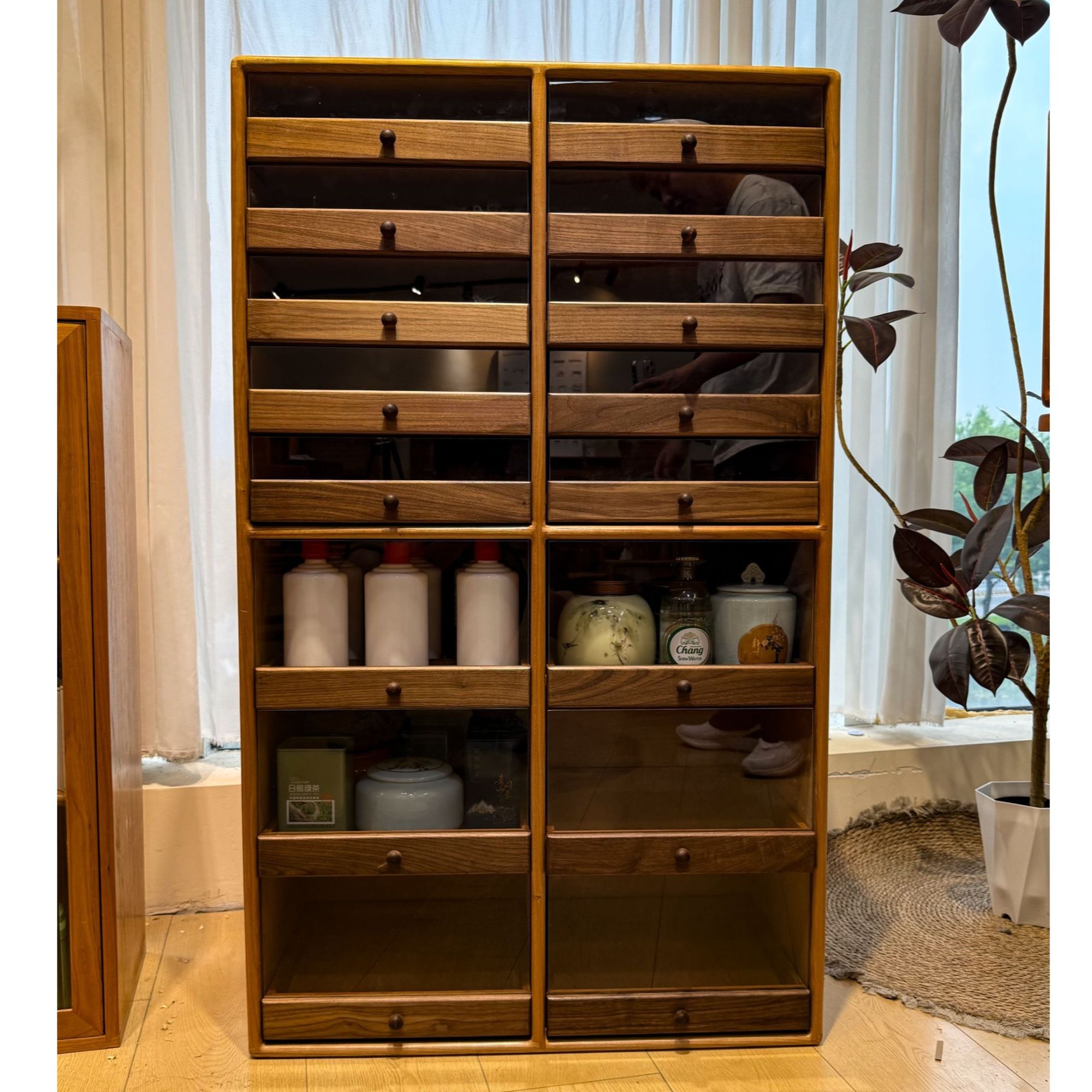 【巨能装牙科柜】樱桃木牙科柜黑胡桃牙科柜茶具柜茶壶柜展示柜