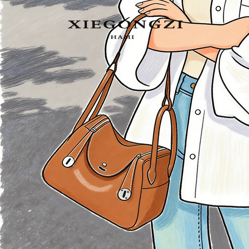 谢【琳迪包】真皮斜挎小包2024春夏新款头层牛皮单肩腋下包通勤大包