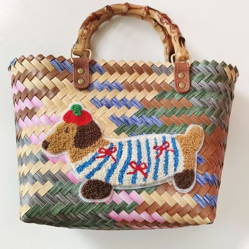 美式腊肠狗编织包2025新款手提包手工编织包