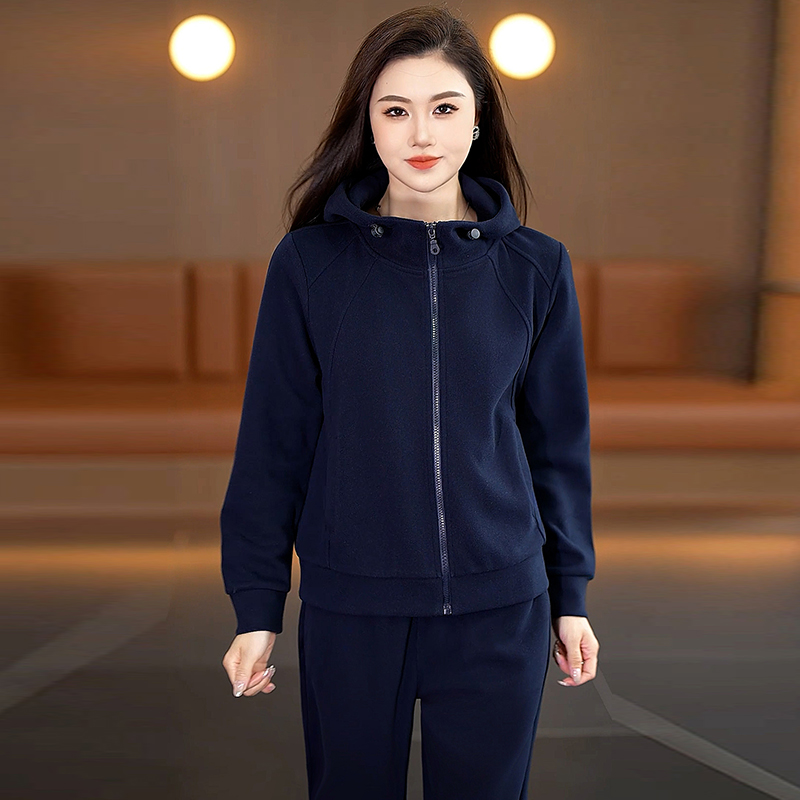 中年妈妈装时尚百搭开衫外套休闲显瘦女士长袖新款套装长裤两件套