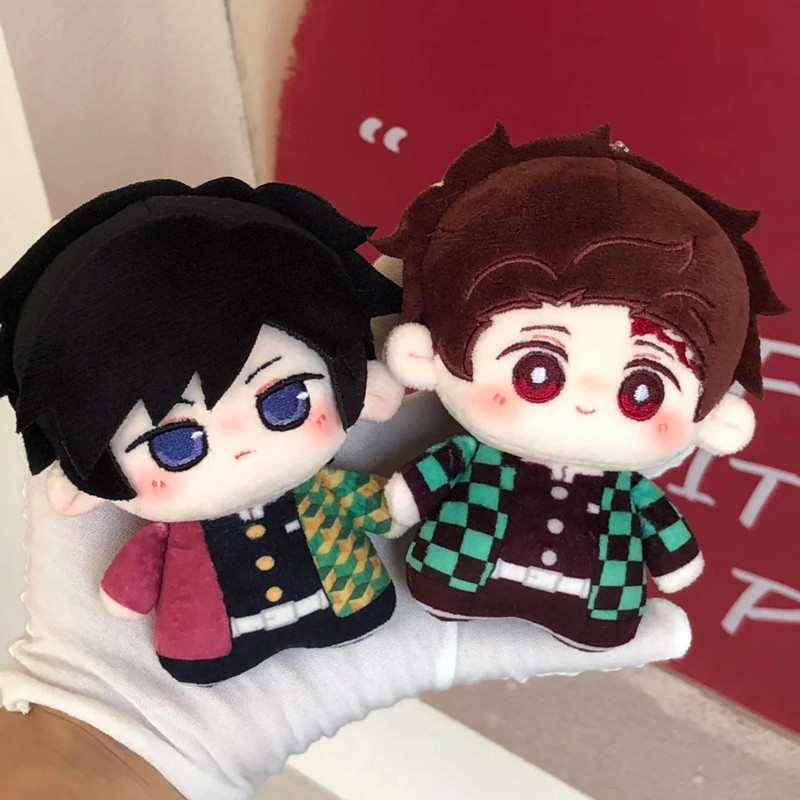 新款鬼灭之刃周边同人水柱富冈义勇10cm棉花娃娃可爱毛绒玩偶挂件