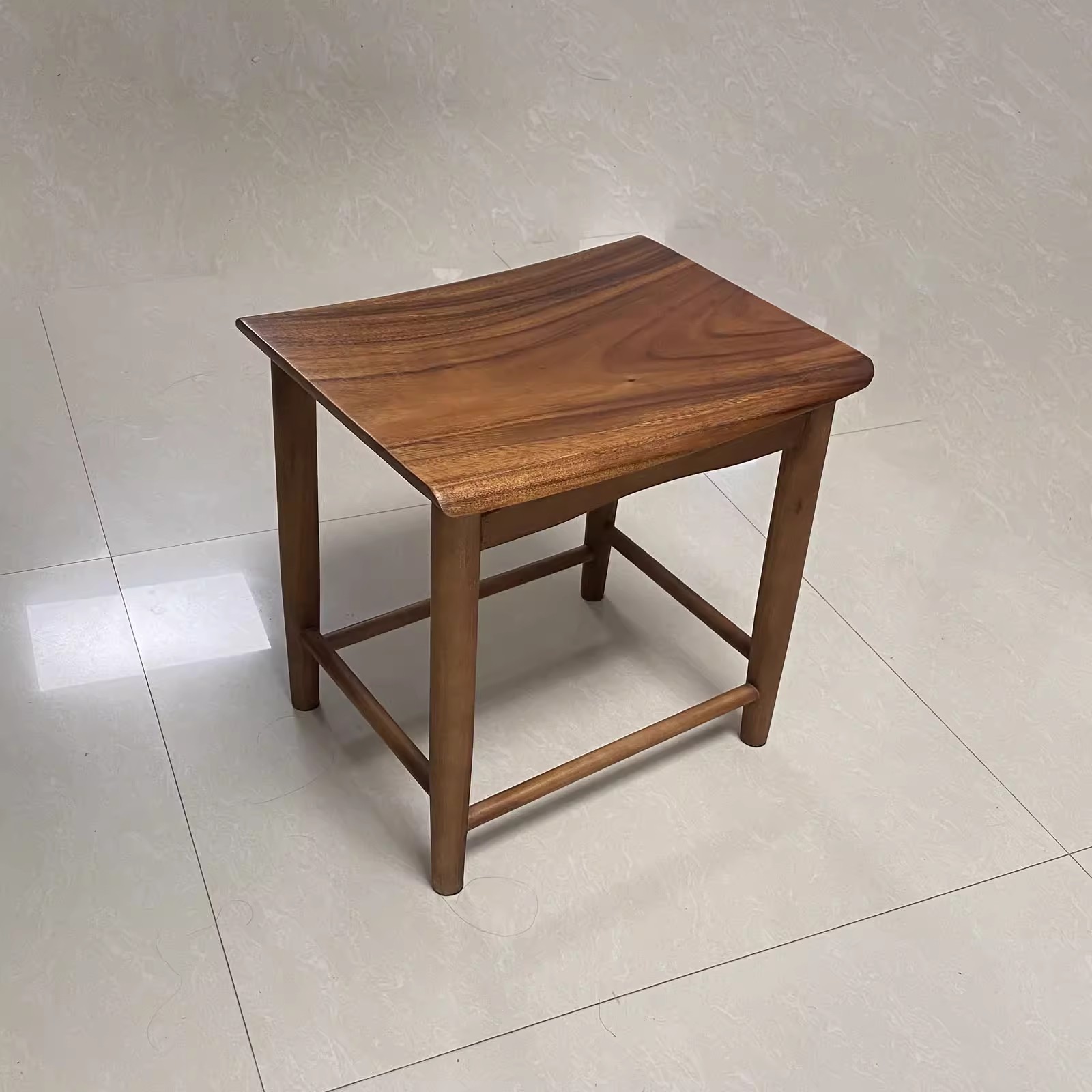 南美胡桃木元宝凳43*34*45新中式家用简约凳子茶桌椅实木椅禅意