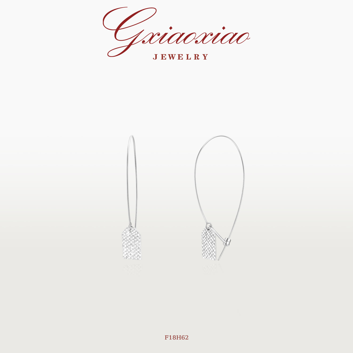 G XIAOXIAO 镀K金 时尚气质小众高级简约车花标签手工耳环 F18H62