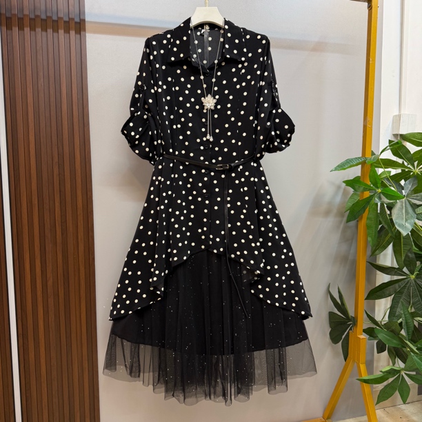 新款大码女装时尚气质遮内长衫十半身裙两件套套装