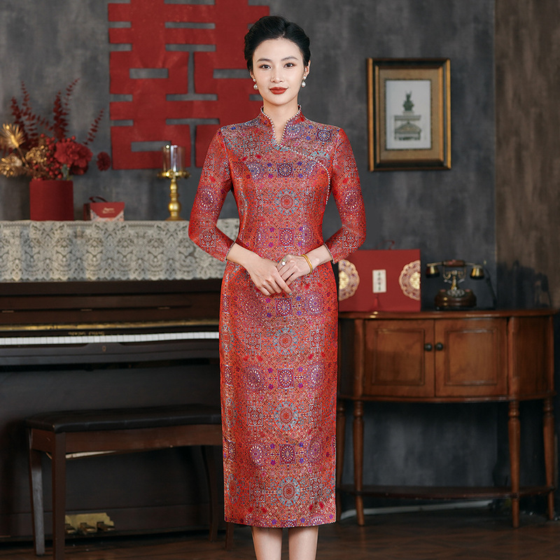高贵2024新款喜婆婆婚宴装平时可穿年轻款改良新中式高端礼服旗袍