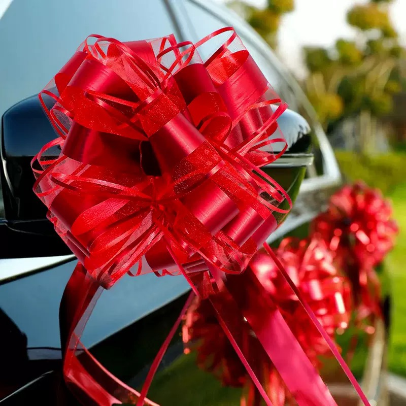 婚车装饰拉花结婚彩带蝴蝶结大号彩带装饰结婚用品喜庆车队车头花