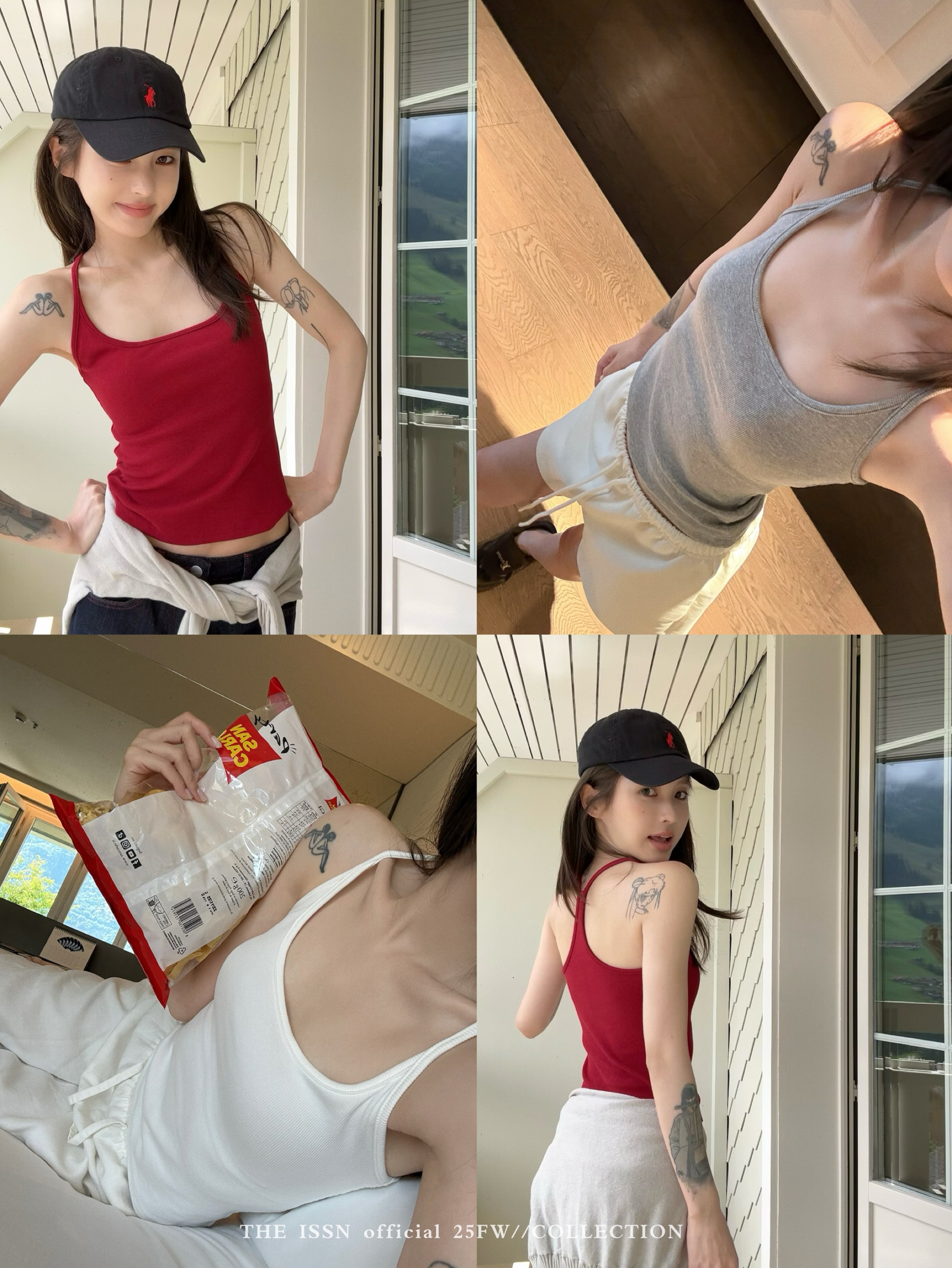 THEISSN宁司 工字U领内搭背心女早秋韩系打底衫上衣 01157