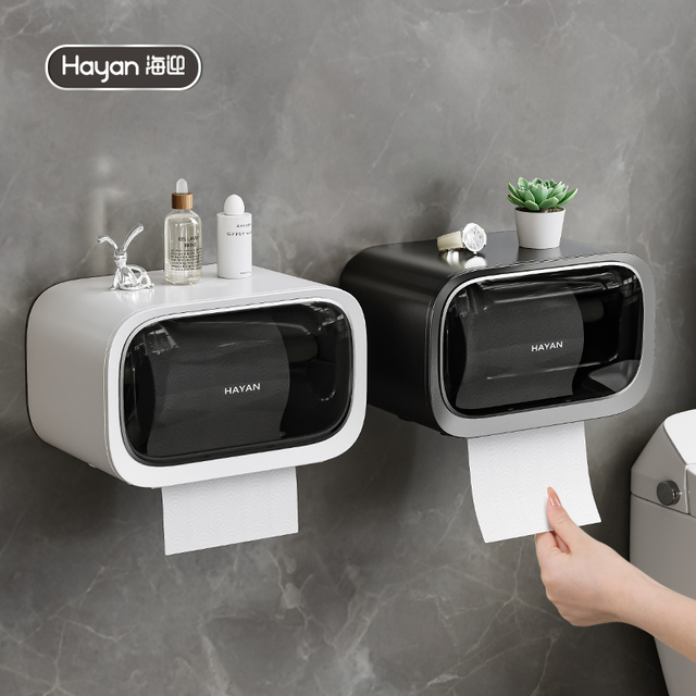 卫生间纸巾盒厕纸盒2025新款厕所马桶旁卷纸架抽纸盒壁挂式高级感