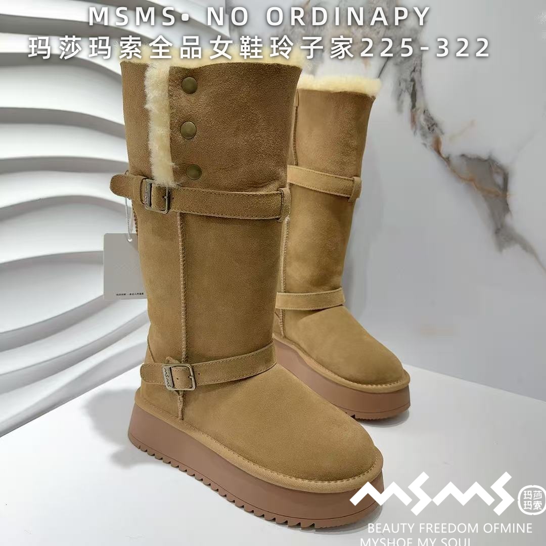 <玛莎玛索>2025冬季大棉新款225-322时尚保暖长筒雪地靴.