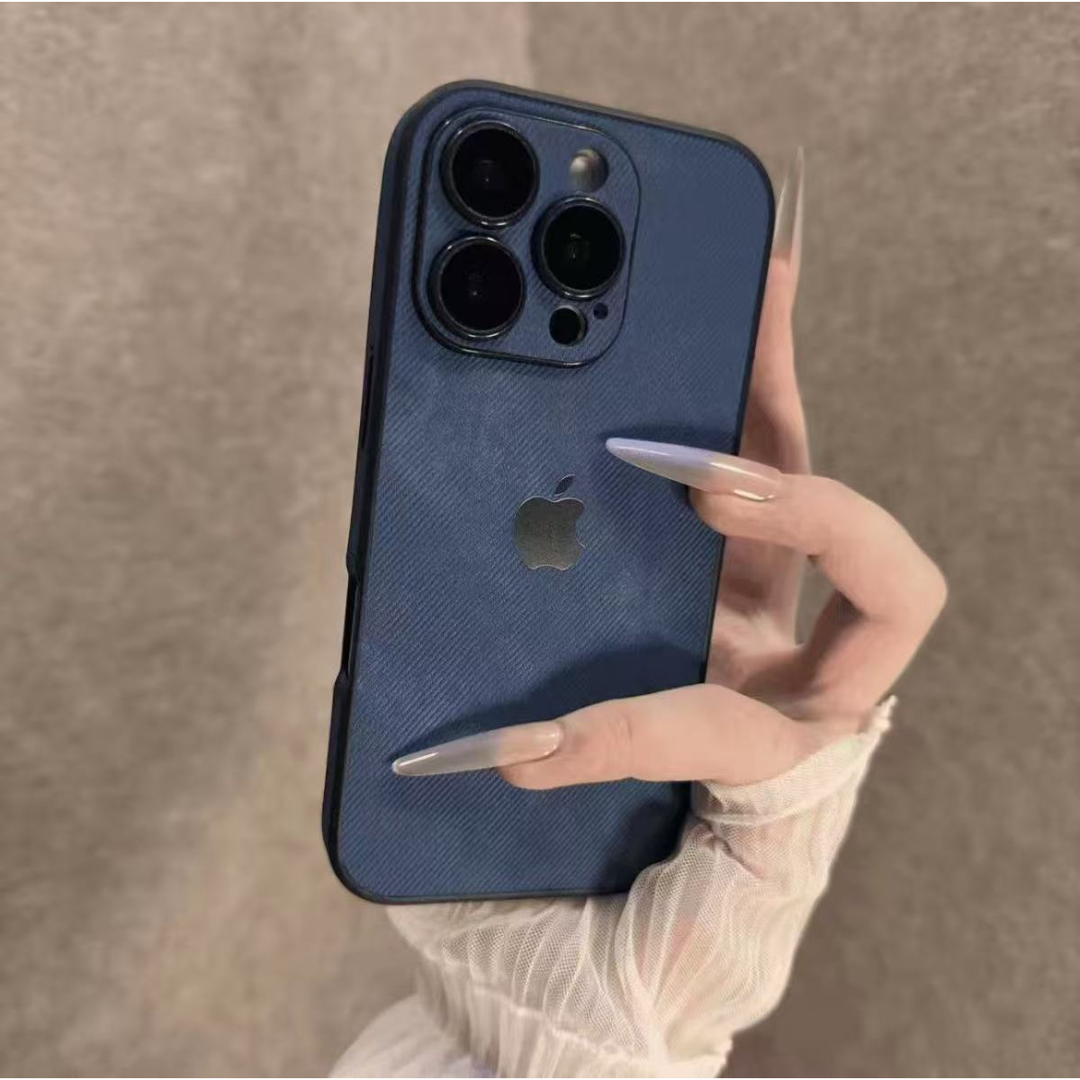 高级感牛仔布适用苹果16promax手机壳15promax带镜头膜14全包13新