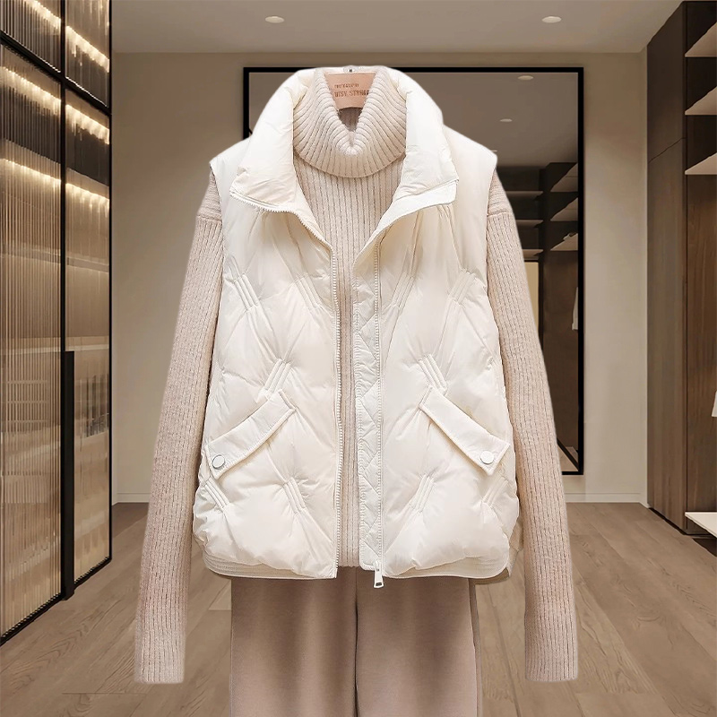 马夹女款外穿洋气时髦2025秋冬新款短款立领背心马夹坎肩休闲外套