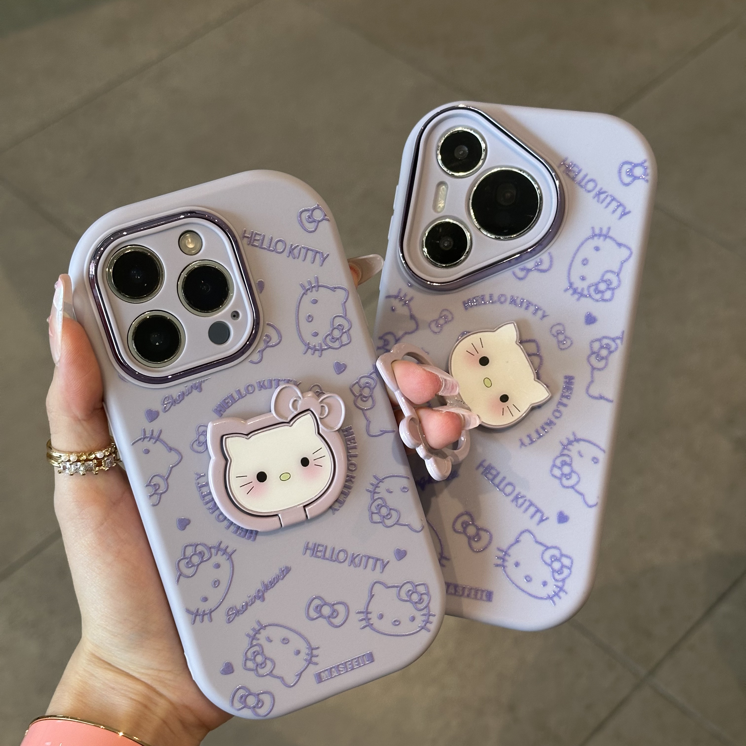 欧克里里可爱KT指环支架适用苹果17/16手机壳华为vivo小米15oppo