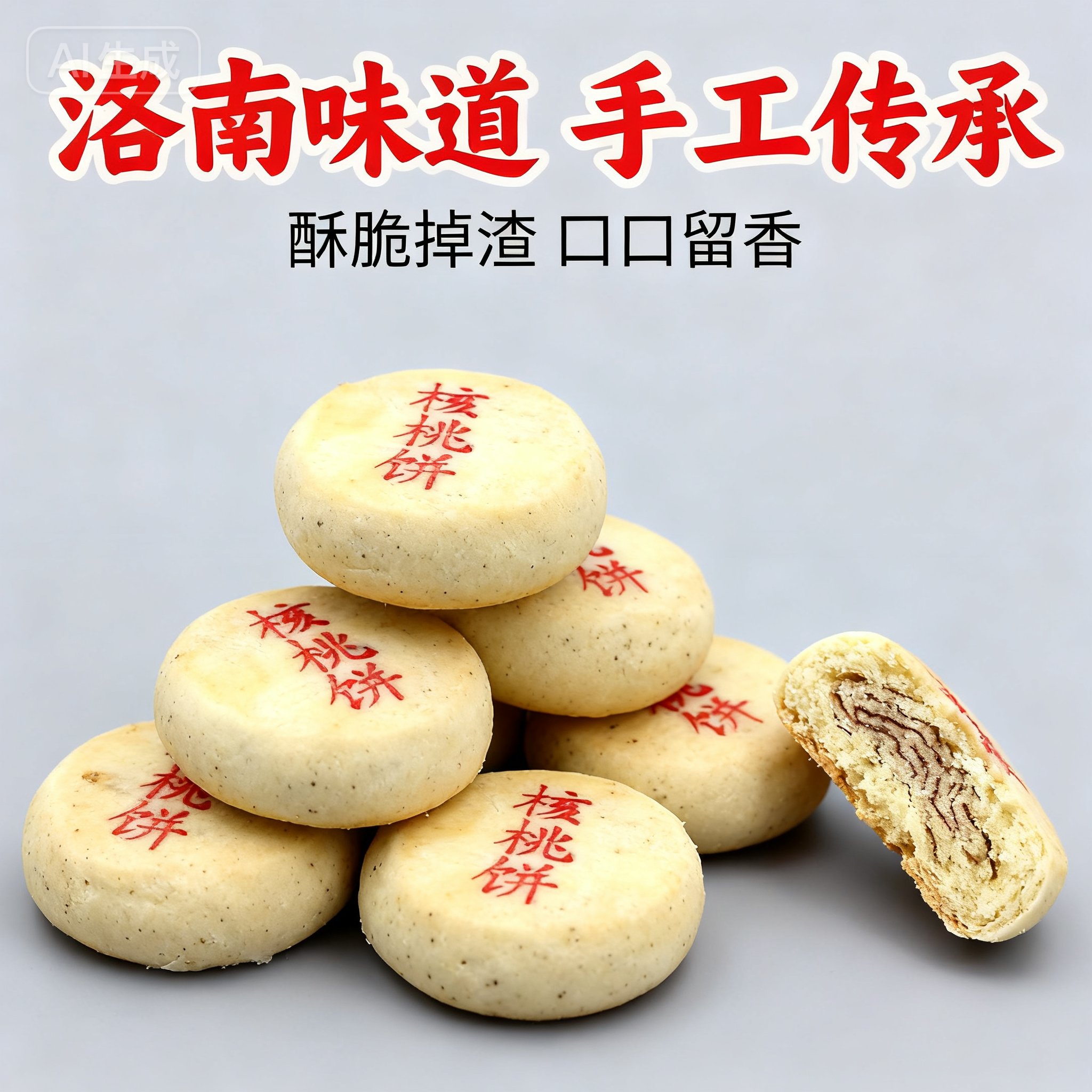 洛南手工核桃饼核桃酥糕点4块装8块装零食家乡味道