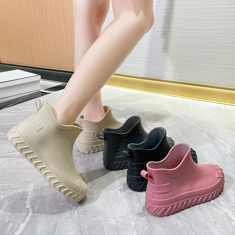 舒适夏季防水鞋雨鞋低筒雨靴女外穿四季女款注压厚款厚底日式网红