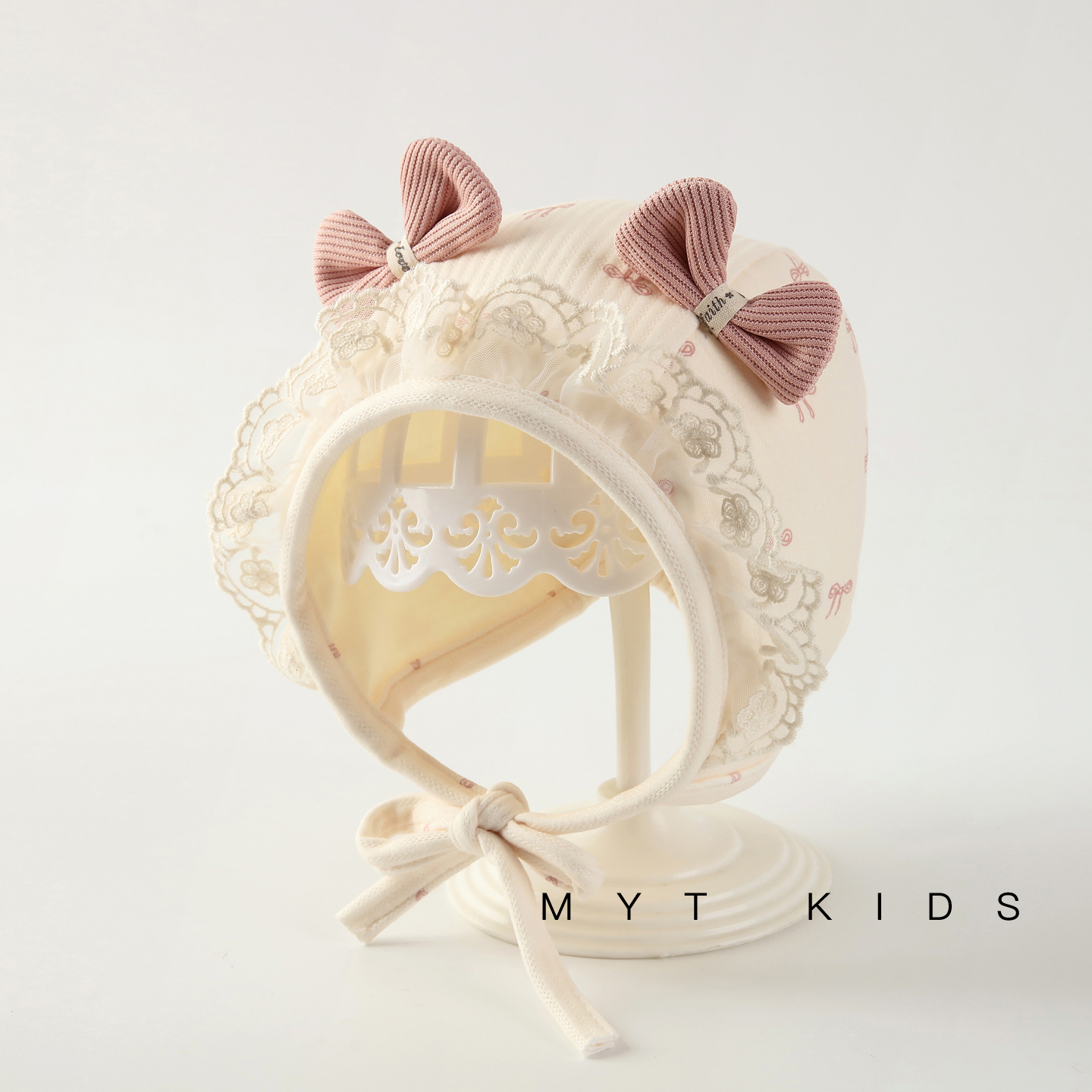 婴儿帽子0到3个月小月龄宝宝护囟门帽可爱女宝洋气超萌胎帽秋冬季