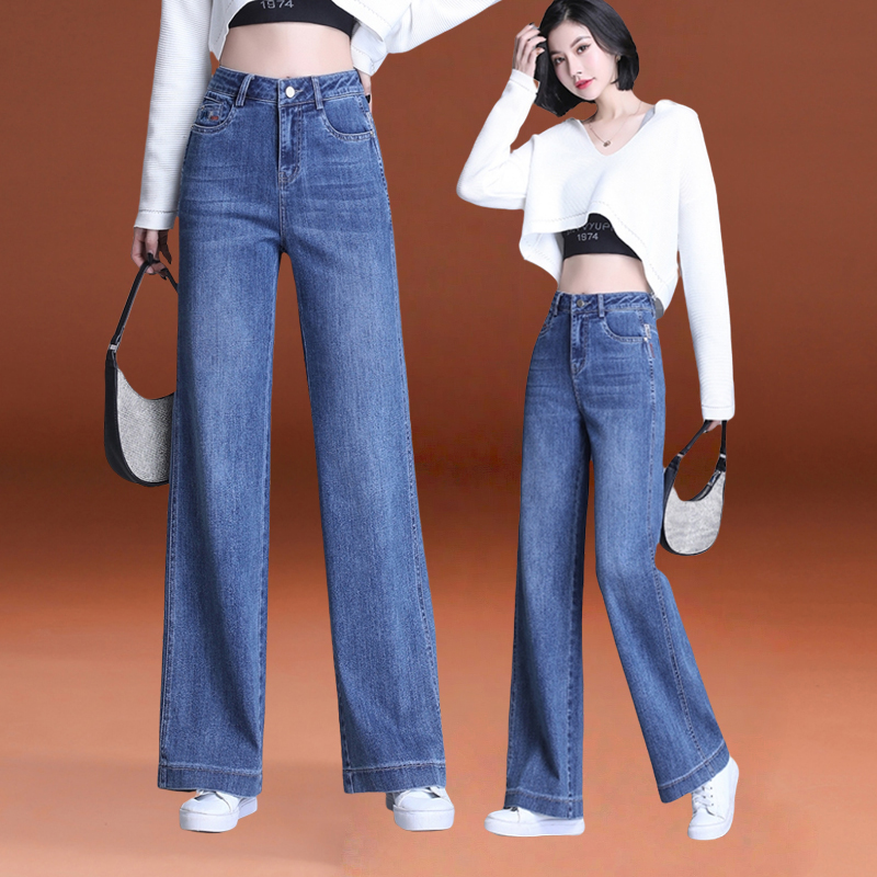 哥弟阿玛施正品阔腿牛仔裤女2025秋季新款遮肚子显瘦时尚直筒裤
