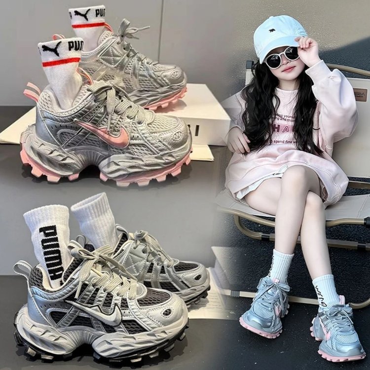 儿童运动鞋2025春季新款男女童超轻坦克老爹鞋中大童走秀款跑步鞋