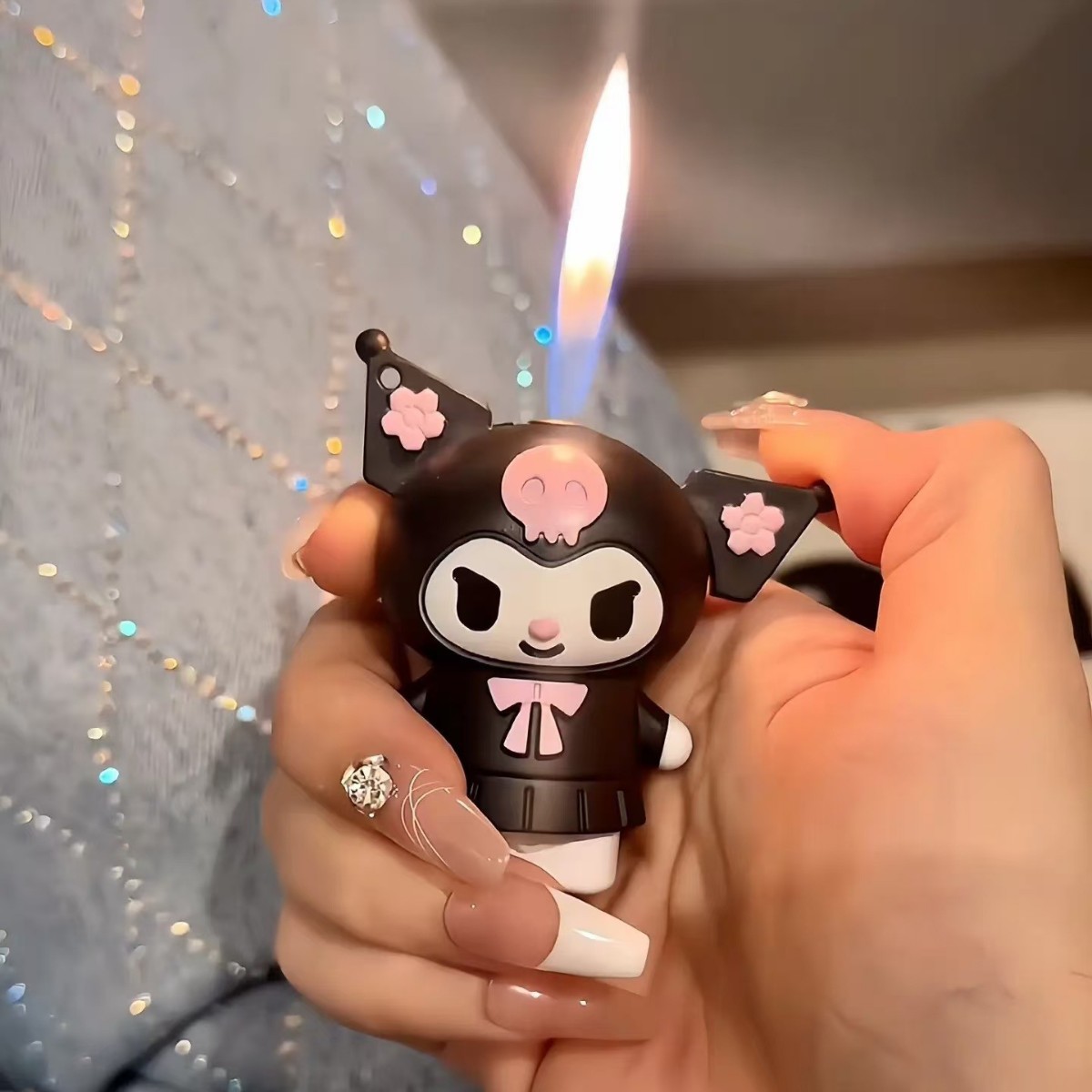 (小火火机）库洛米手办模型明火可打火机可爱卡通环保循环