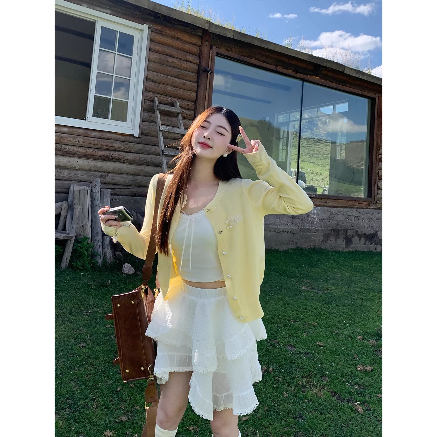 韩系早秋穿搭针织开衫女2025新款毛衣外套氛围感外搭上衣