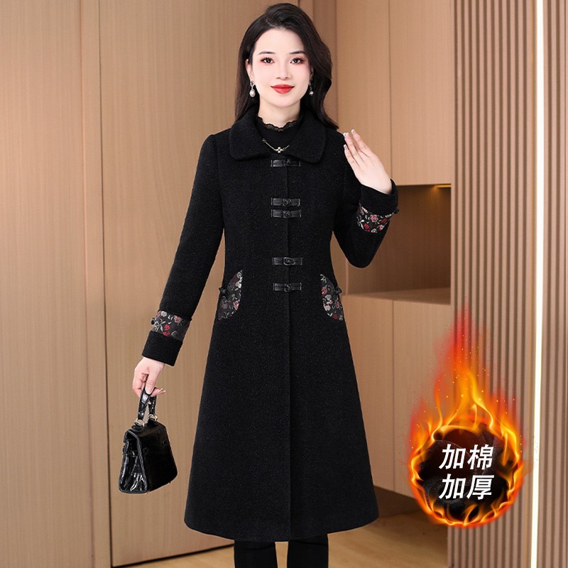 品牌新中式国风毛呢外套女士2025秋冬新款贵夫人洋气杭州意法大衣