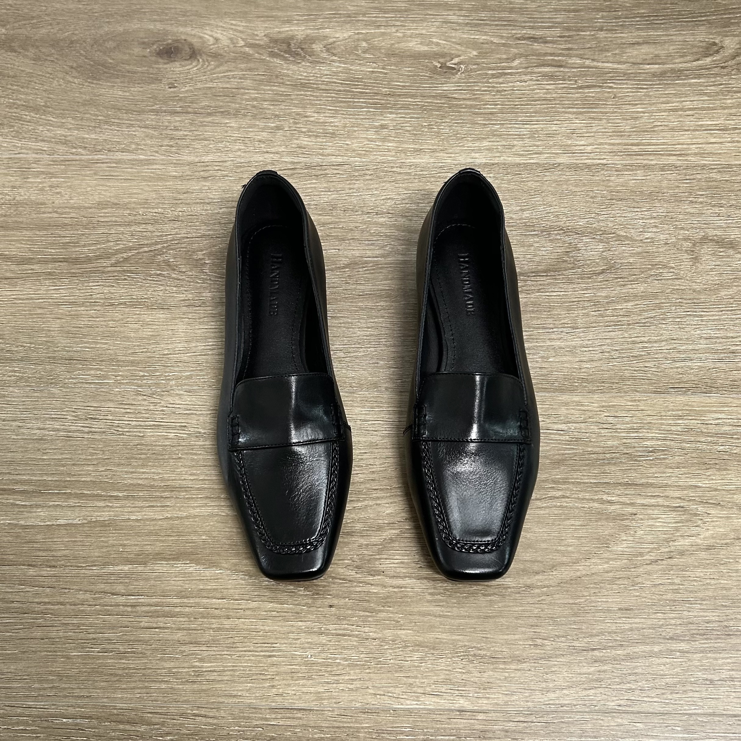 Dannyfrey头层牛皮复古新款编织一脚蹬时尚百搭女气质乐福鞋3.5CM