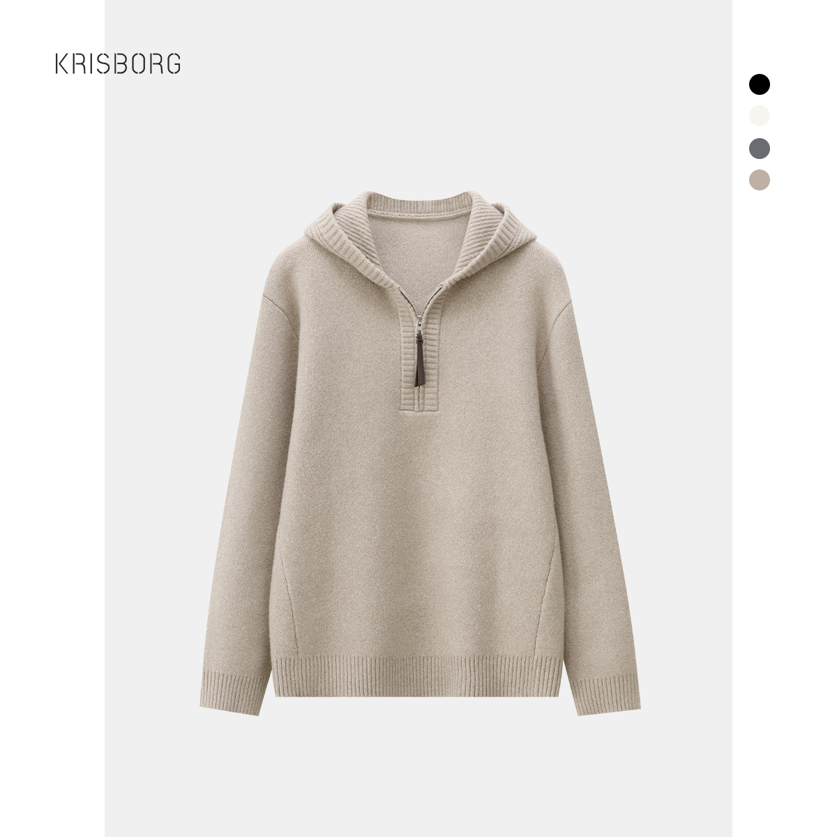 秋冬重磅小米绒男士秋冬季针织毛衣打底衫连帽半拉链剑领卫衣外套