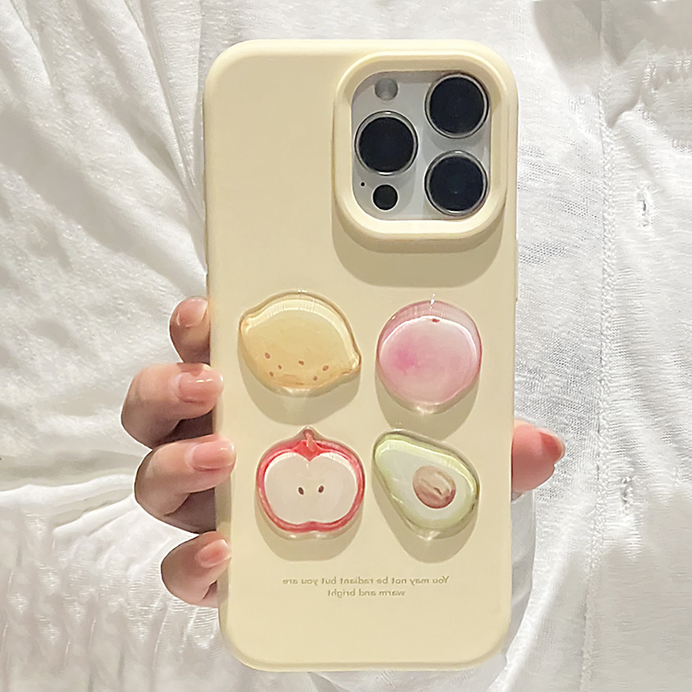 小清新立体油画水果适用16pro苹果16ProMax手机壳iPhone15全包14