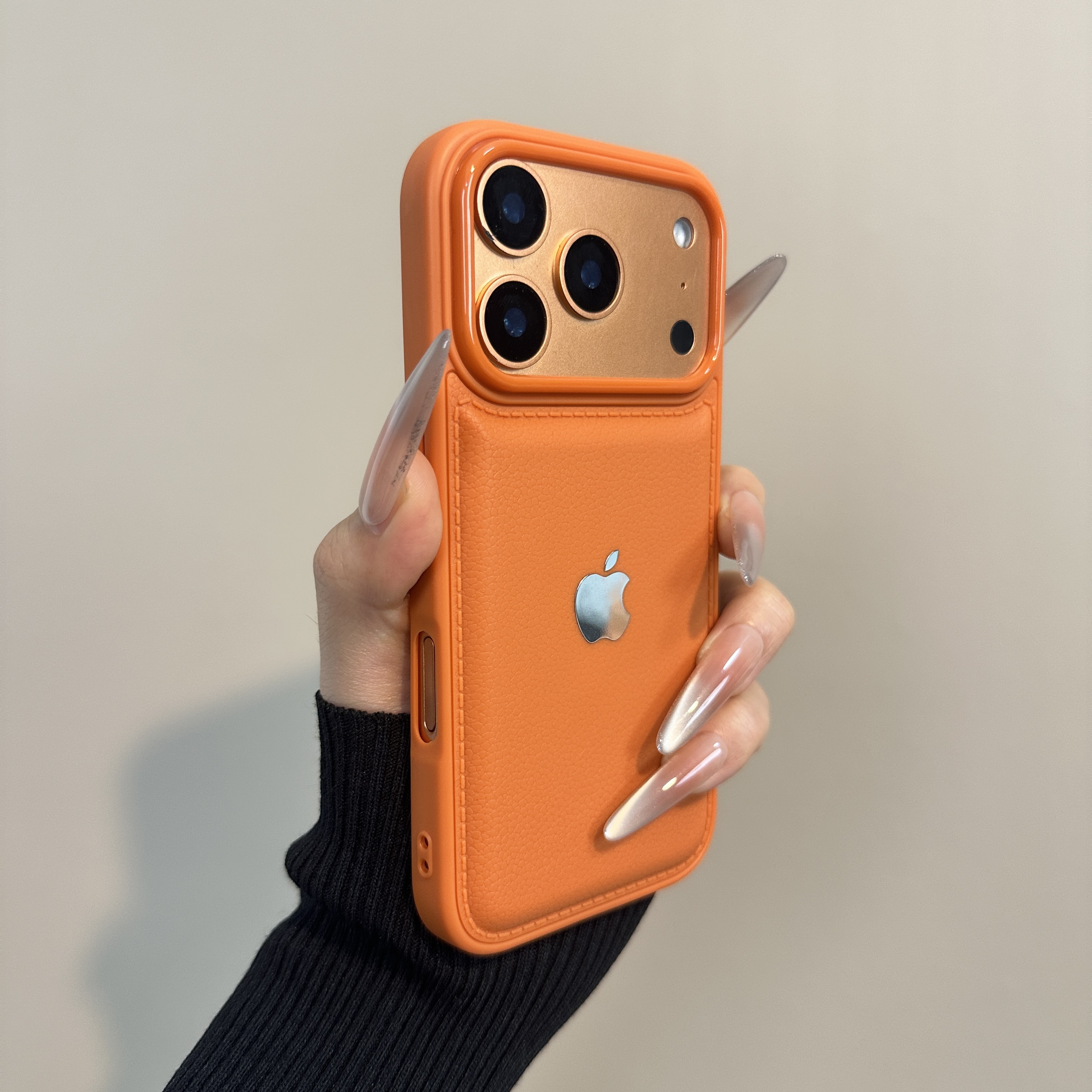 新款高级感简约荔枝纹适用苹果17/16/15/14/promax系列手机壳防摔