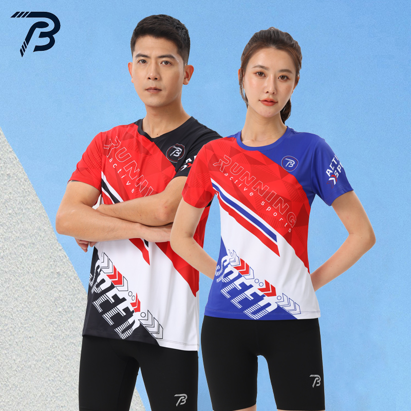 破三体育马拉松男女装短袖T恤夏季速干薄款透气跑步健身运动上衣