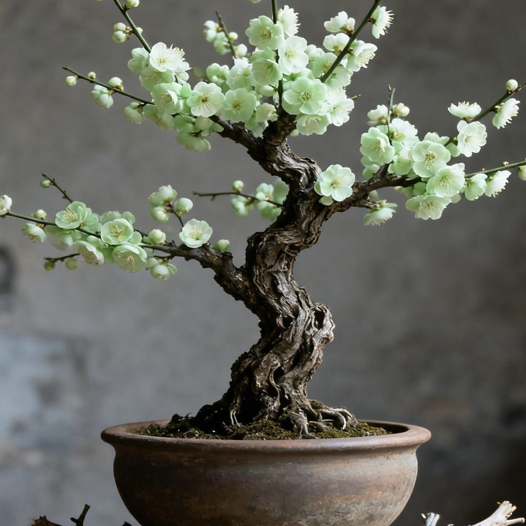 老桩梅花龙游梅金钱绿萼梅盆栽盆景