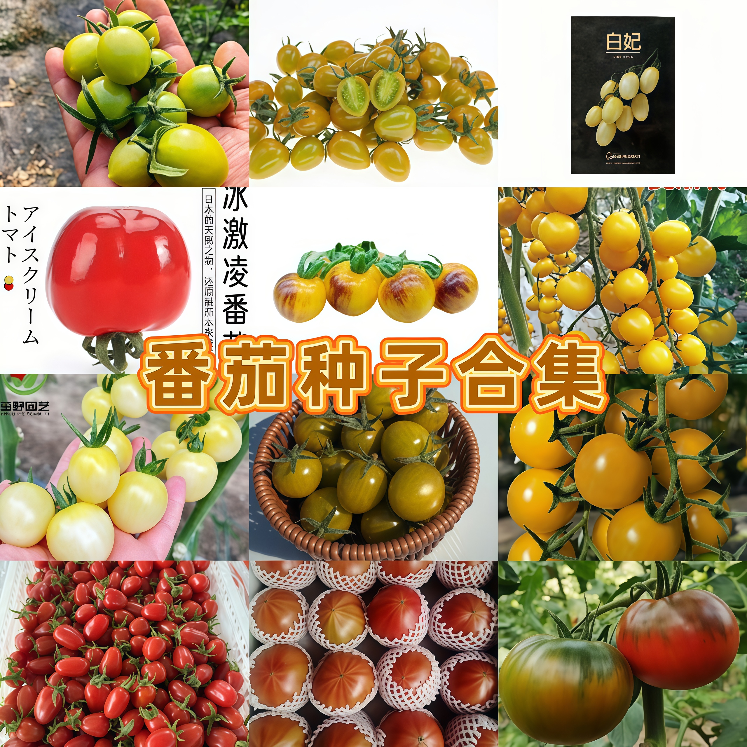 番茄种子合集（满49包邮）进口高糖樱桃小番茄种子大果口感番茄种籽