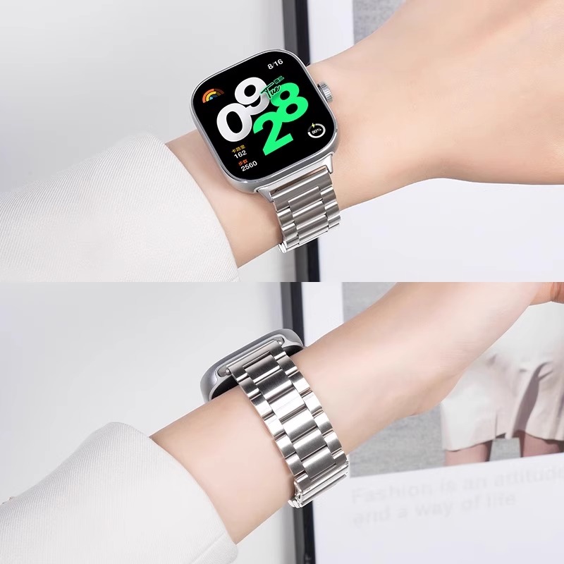 适用红米手表6表带watch5/4三珠钢金属男女高级腕带小米8Pro/9pro