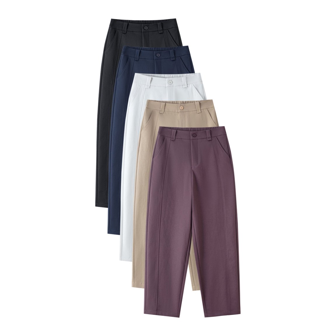 2025秋冬新款百搭显瘦休闲抗皱弹力高腰镰刀直筒裤5563