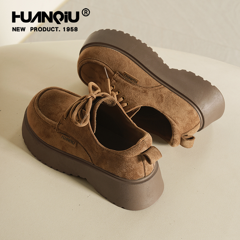 环球全包勃肯鞋女款2025冬季新款单鞋复古休闲鞋子百搭厚底乐福鞋