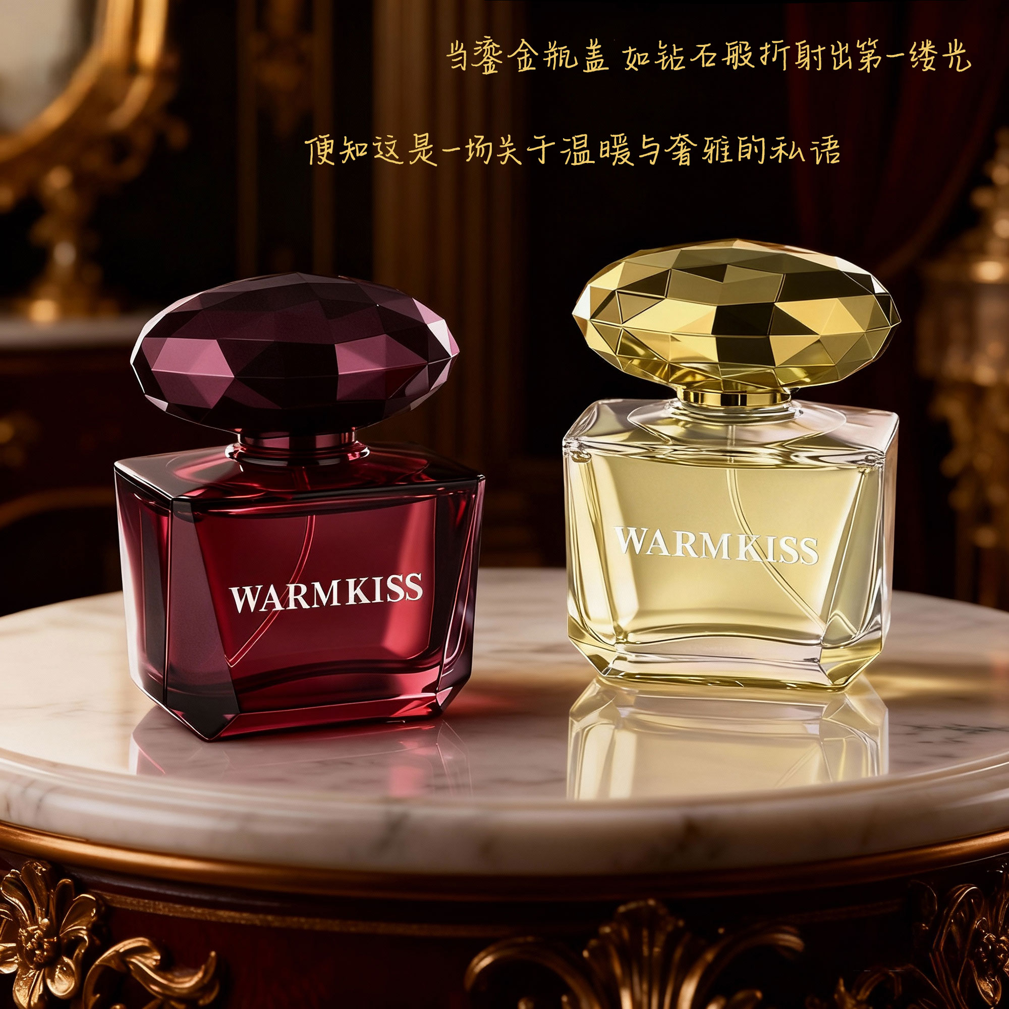 WARMKISS金钻黑水晶香水 清新留香