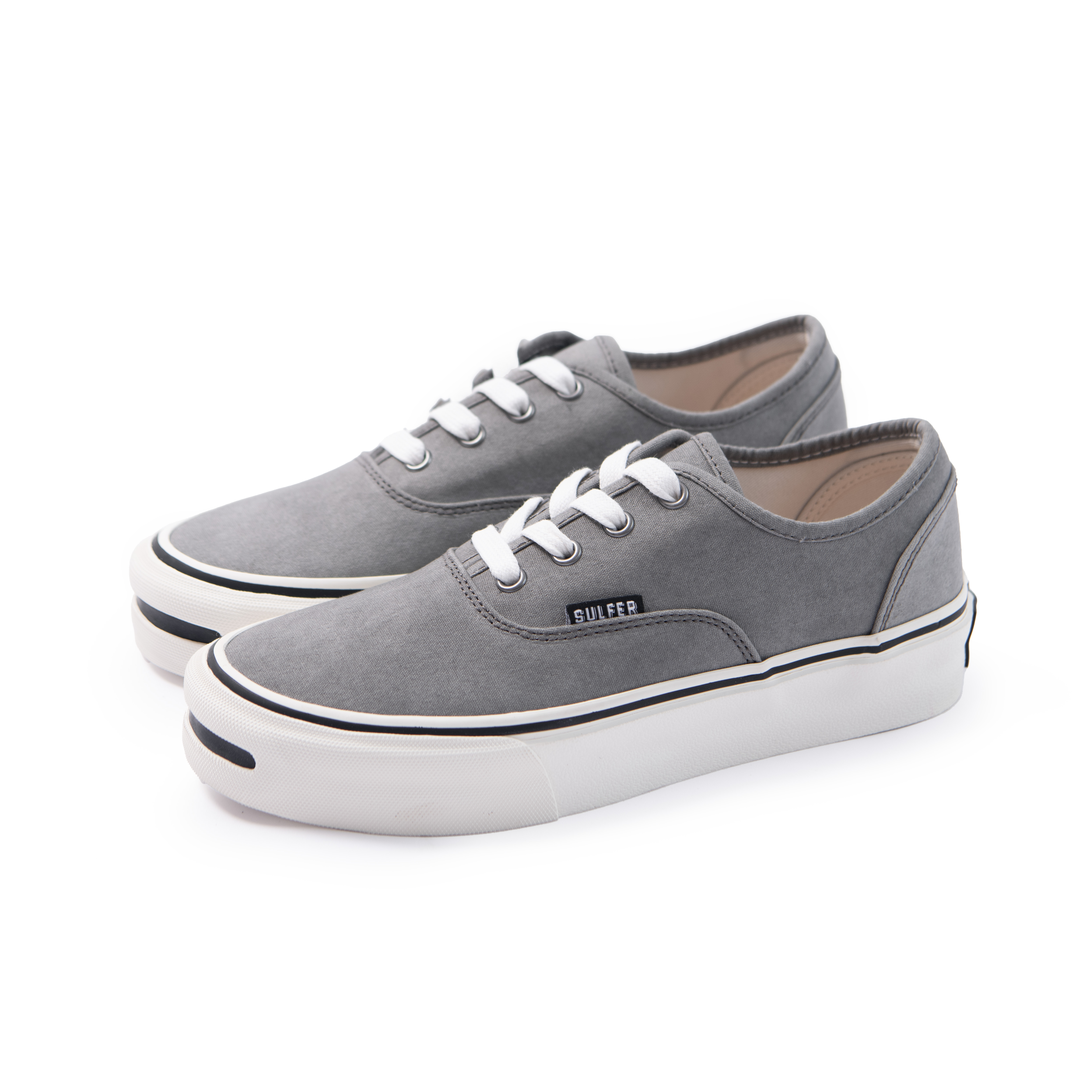 sulfer水染水泥灰色开口笑硫化鞋低帮增高厚底休闲鞋百搭潮鞋