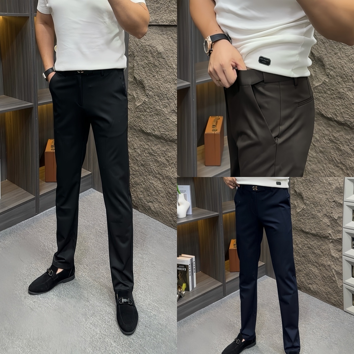 6123秋冬款男士新款休闲西裤时尚潮流休闲裤宽松直通版型高端男裤