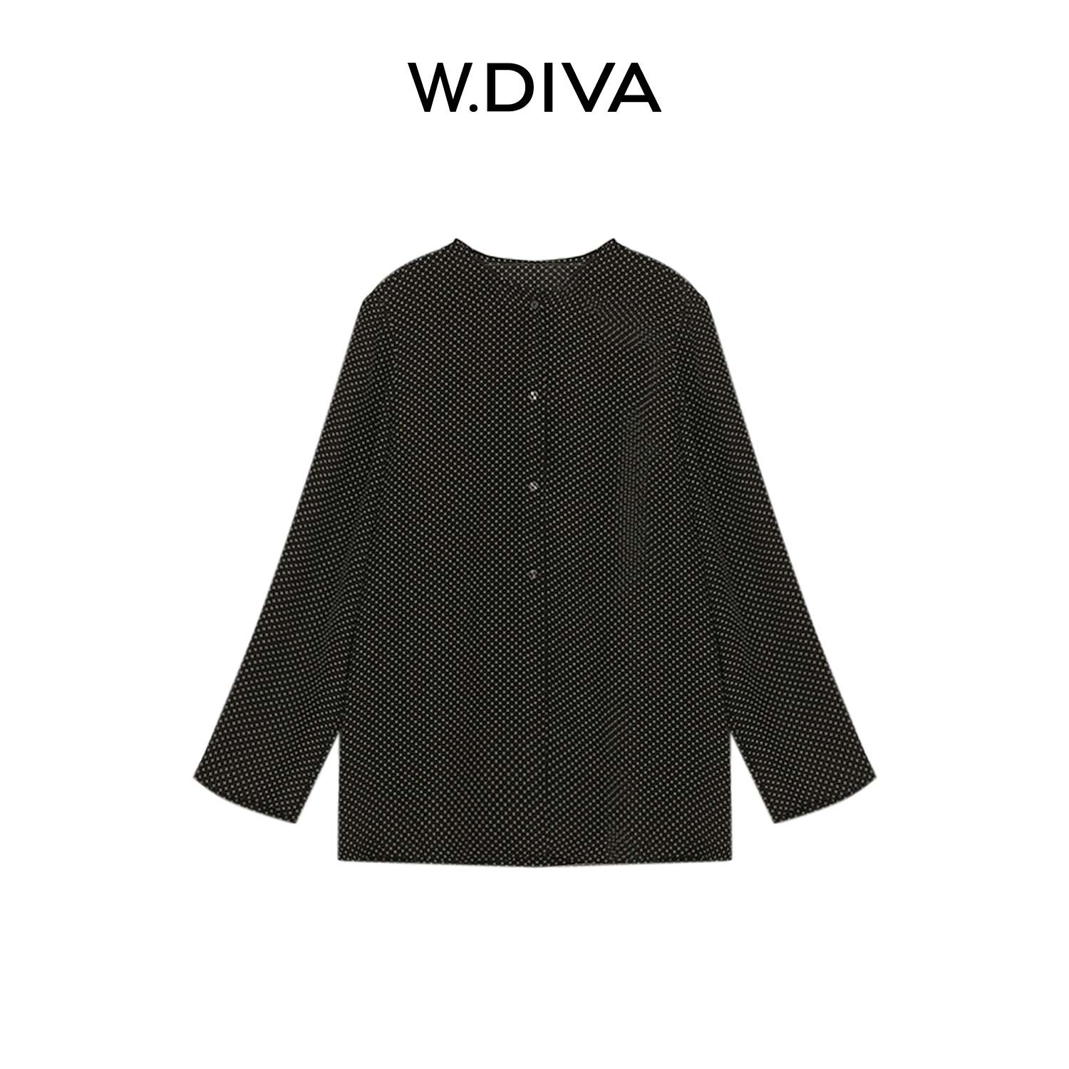 W.Diva【铁塔斜阳】100桑蚕丝小衫品质透气亲肤长袖衬衫女51S031649