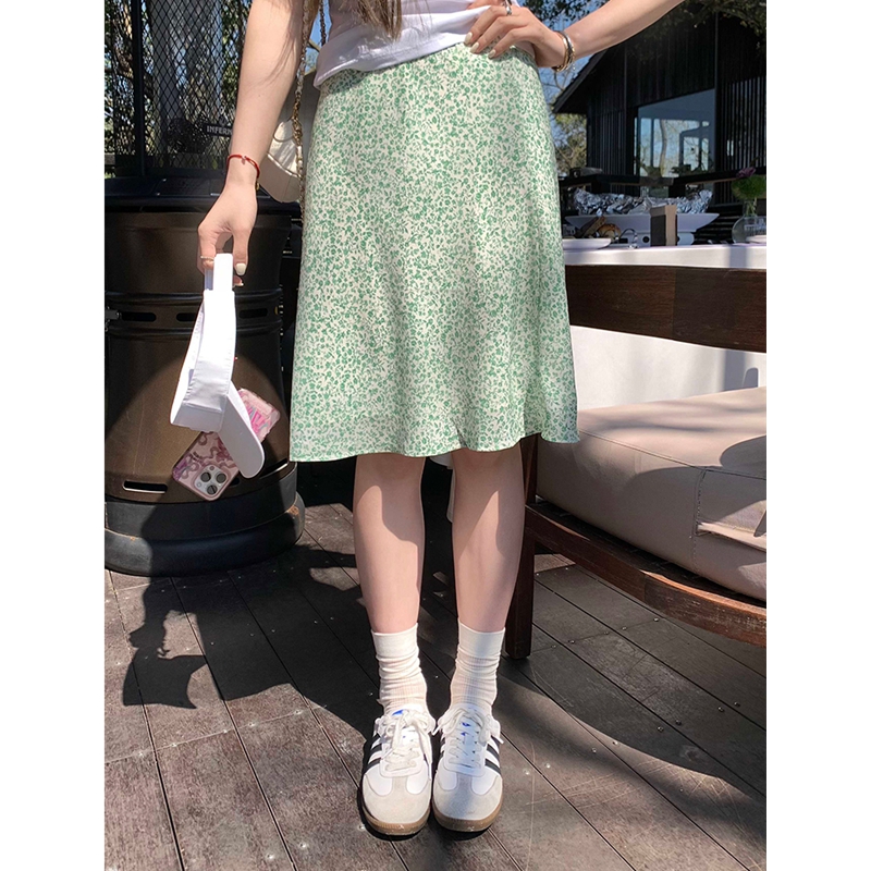 夏日清迈 韩系小清新碎花气质鱼尾裙女显瘦高腰半身裙