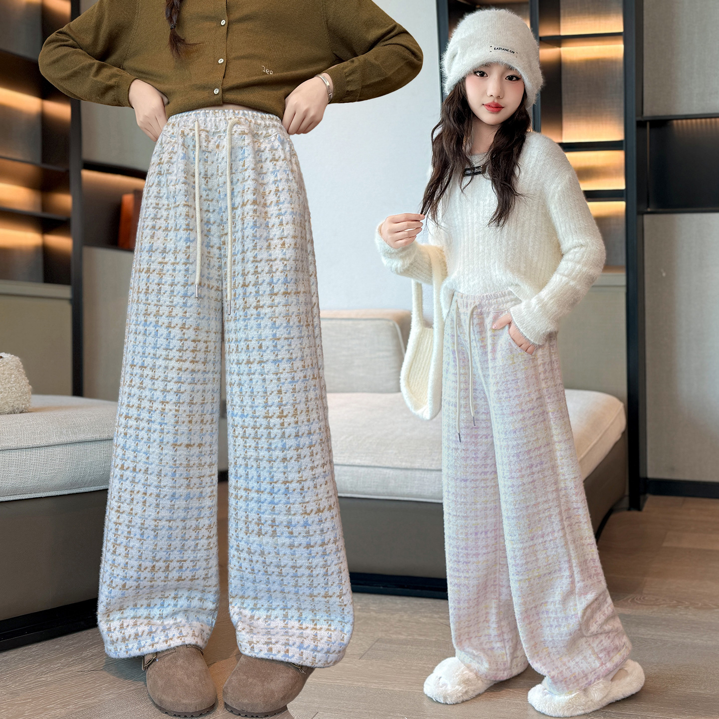 女童裤子春秋2025新款儿童外穿休闲长裤秋季女大童直筒阔腿裤秋装