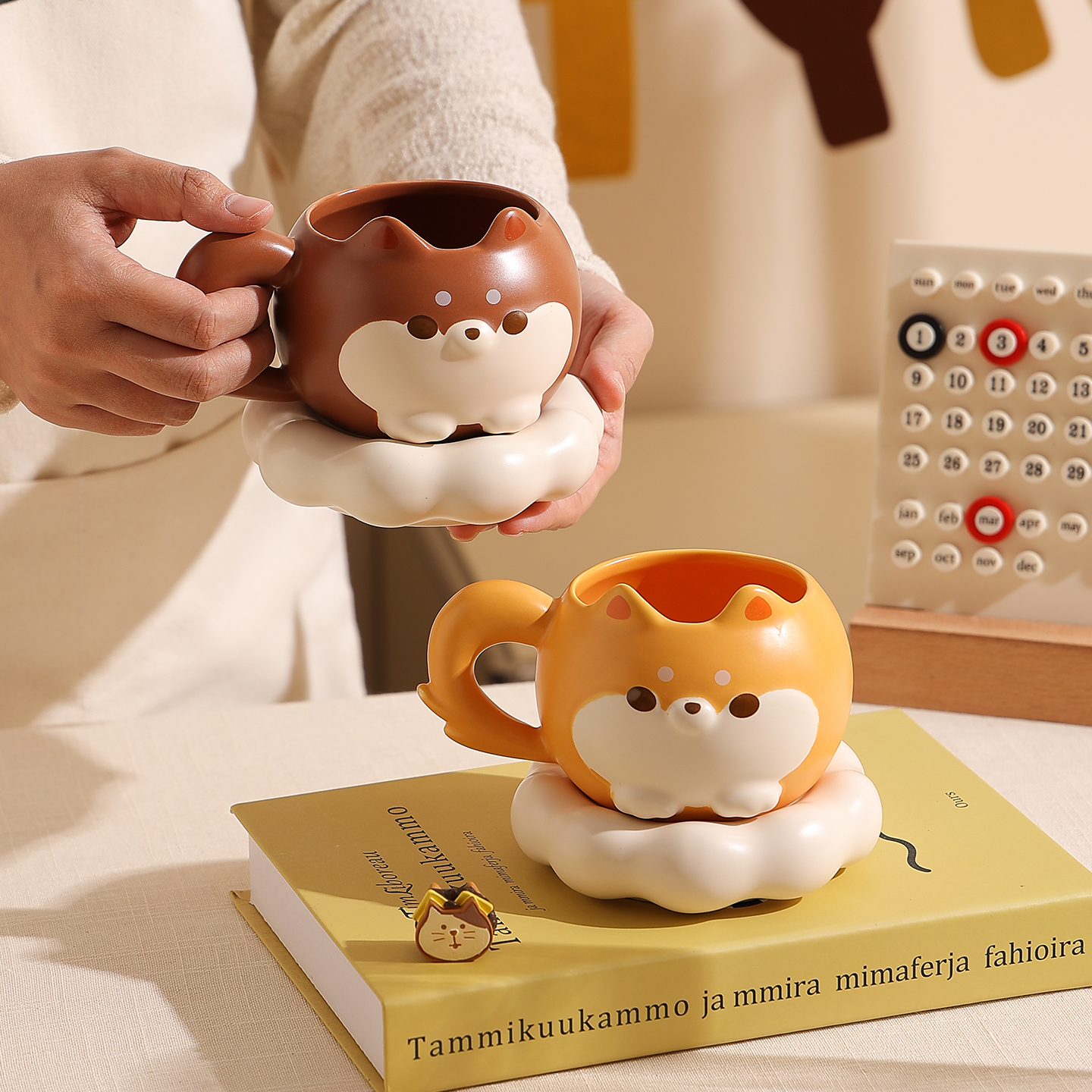 高颜值咖啡杯高档精致釉下彩陶瓷杯子伴手礼杯碟套装生日礼物女生