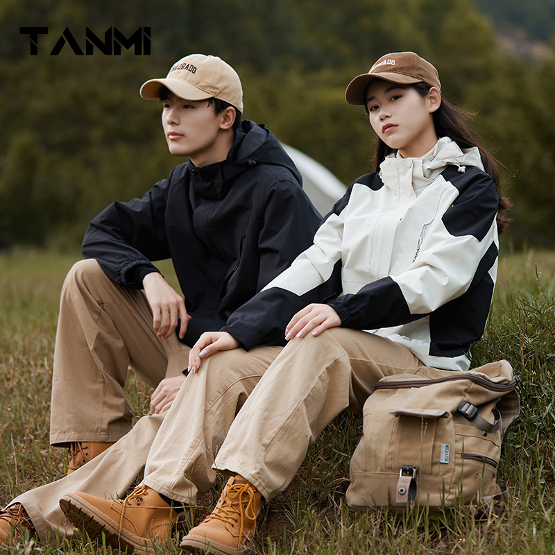 探觅户外防风防水冲锋外套三合一可拆卸保暖登山服加绒加厚女进藏