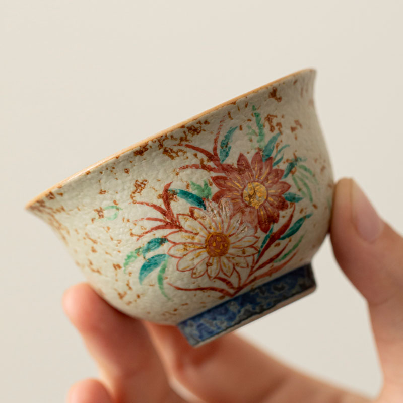 纯手绘青花火石红小号专用主人杯个人杯单杯茶杯开片可养功夫茶器