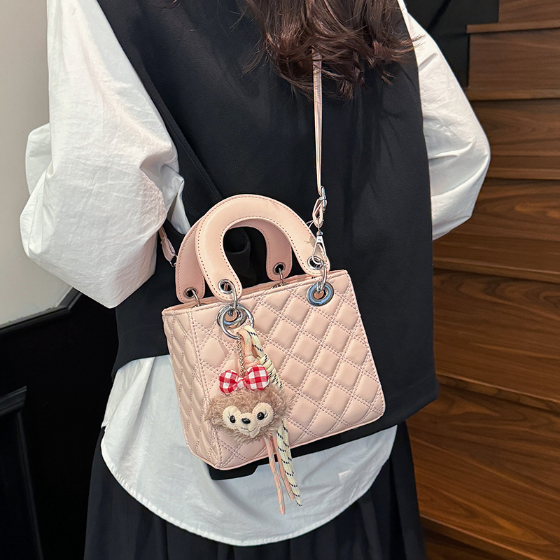 夏季奢华洋气格子高级感百搭斜挎包手提包链条包