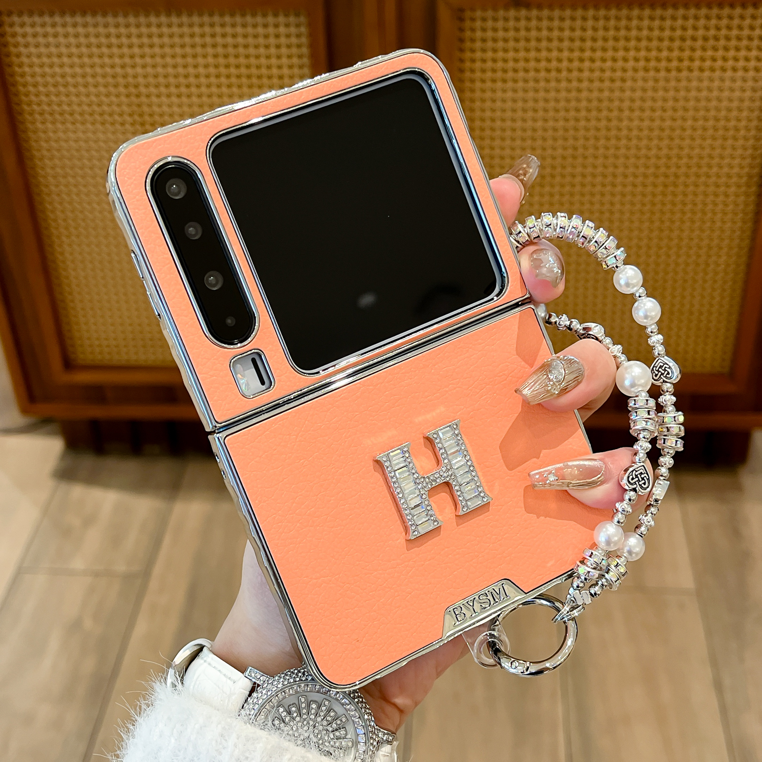 适用华为Pura x手机壳电镀简约纯色贴皮pocket2折叠屏女款保护套