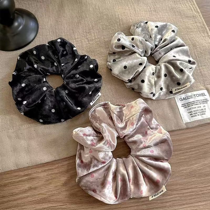 【新店开业1RMB抢】复古丝绒波点发绳大肠圈百搭高级感头绳大肠发圈